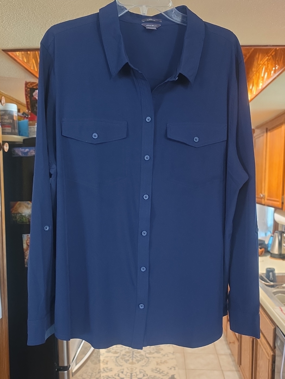 Eddie Bauer Navy Blue Button-Down Shirt